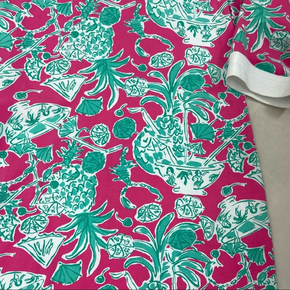 Lilly Pulitzer scorpion bowl tropical tiki bar pineapple dress. L - Picture 2 of 9